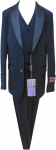 BOYS 3PC. SUITS STRECH FABRIC W/ SATIN SHALL (NEW BLUE)